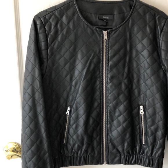 Apt. 9 Jackets & Blazers - Quilted vegan leather bomber jacket